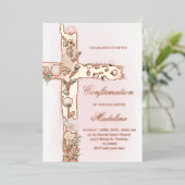 Bloemheilig kruis bevestiging folie uitnodiging (Staand Voorkant)