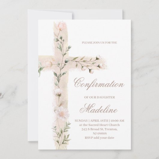 Bloemheilig kruis bevestiging kaart (Voorkant)