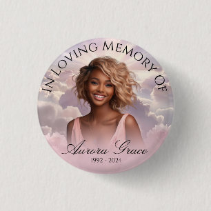 Bloemherinnering Gedenk Badge - FLR001 Ronde Button 3,2 Cm