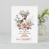 Bloemherten Baby shower Folie Uitnodiging (Staand Voorkant)