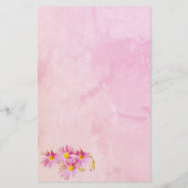 Bloemhoekrand Abstracte roze achtergrond Briefpapier (Achterkant)