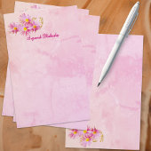 Bloemhoekrand Abstracte roze achtergrond Briefpapier