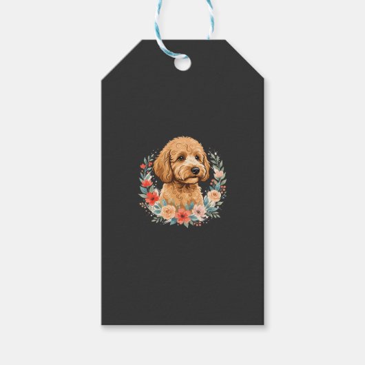 Bloemhond Ronde Sublimatie Cadeaulabel (Voorkant)