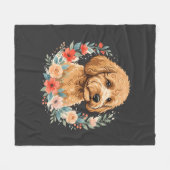 Bloemhond Ronde Sublimatie Fleece Deken (Voorkant (Horizontaal))
