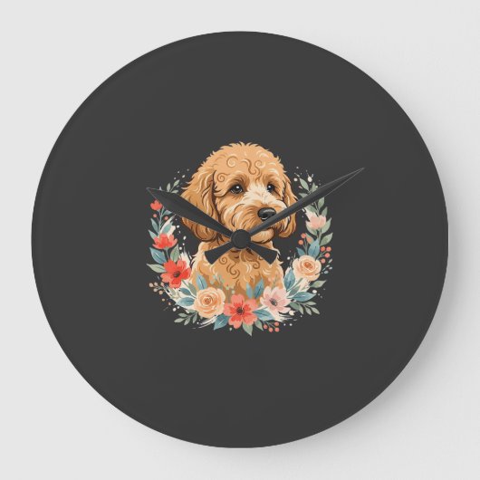 Bloemhond Ronde Sublimatie Grote Klok (Voorkant)