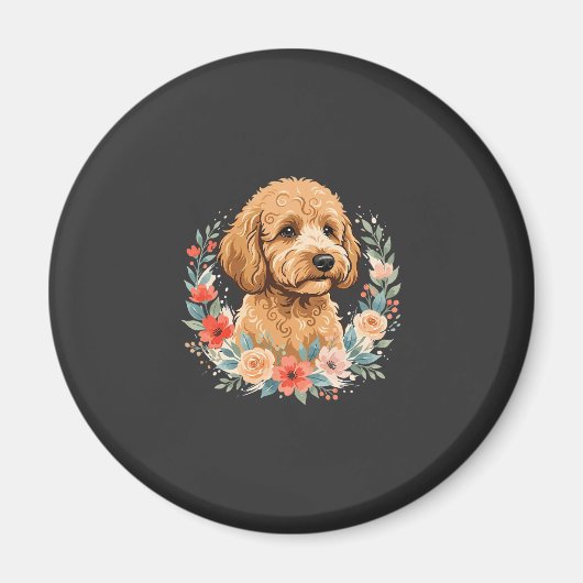 Bloemhond Ronde Sublimatie Magneet (Voorkant)