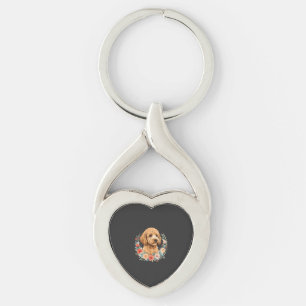 Bloemhond Ronde Sublimatie Sleutelhanger