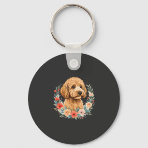 Bloemhond Ronde Sublimatie Sleutelhanger