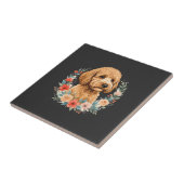Bloemhond Ronde Sublimatie Tegeltje (Zijkant)