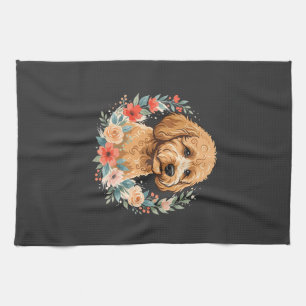 Bloemhond Ronde Sublimatie Theedoek