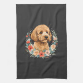 Bloemhond Ronde Sublimatie Theedoek (Verticaal)