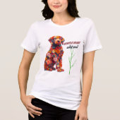 Bloemhond T-shirt | Cute Flower Puppy Design (Voorkant)
