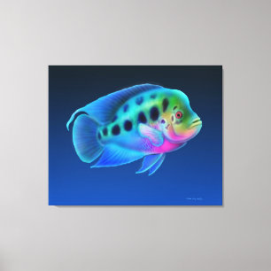 Bloemhoorn Cichlid Fish Wrapped Canvas