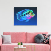 Bloemhoorn Cichlid Fish Wrapped Canvas Afdruk (Insitu (Woonkamer))