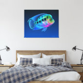 Bloemhoorn Cichlid Fish Wrapped Canvas Afdruk (Insitu (Slaapkamer))