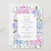 Bloemhortensia baby shower kaart (Voorkant)