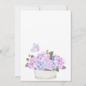 Bloemhortensia baby shower kaart (Achterkant)