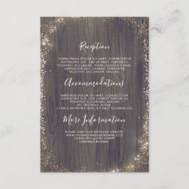 Bloemhout en goud bruiloft informatie gast informatiekaartje