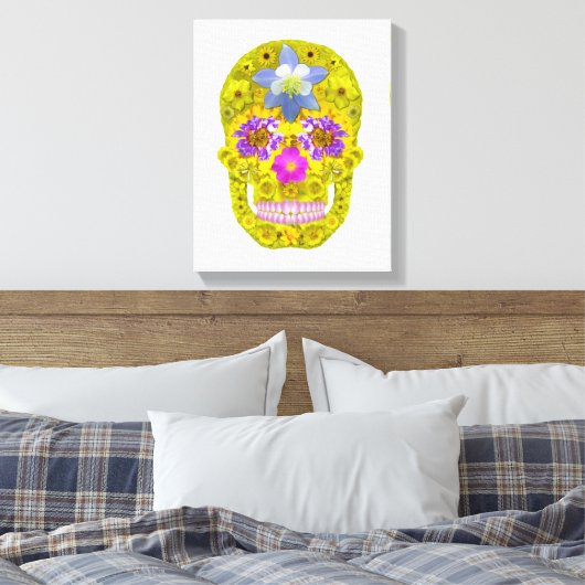 Bloemhuid 3 canvas afdruk (Insitu (Slaapkamer))