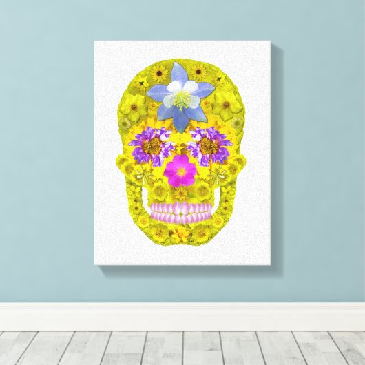 Bloemhuid 3 canvas afdruk (Insitu (Houten vloer))