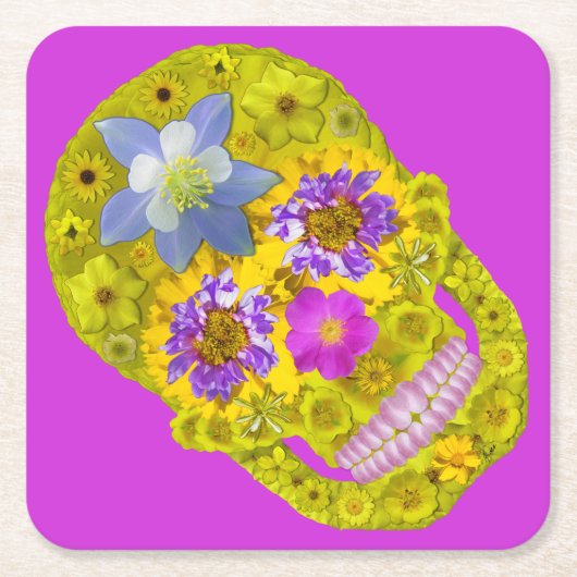 Bloemhuid 3 kartonnen onderzetters (Voorkant)