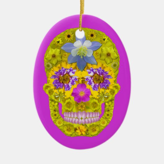 Bloemhuid 3 keramisch ornament (Voorkant)