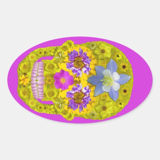 Bloemhuid 3 ovale sticker (Voorkant)