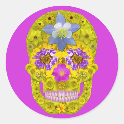 Bloemhuid 3 ronde sticker (Voorkant)