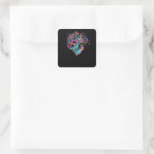 Bloemhuid Vierkante Sticker (Tas)