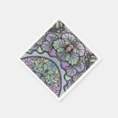 Bloemig abstract paarse viooltjestoegankelijk patr servet (Hoek)