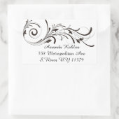 Bloemig adreslabel rechthoekige sticker (Tas)