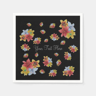 bloemig afbeelding van kleurrijke Leliebloemen Servet