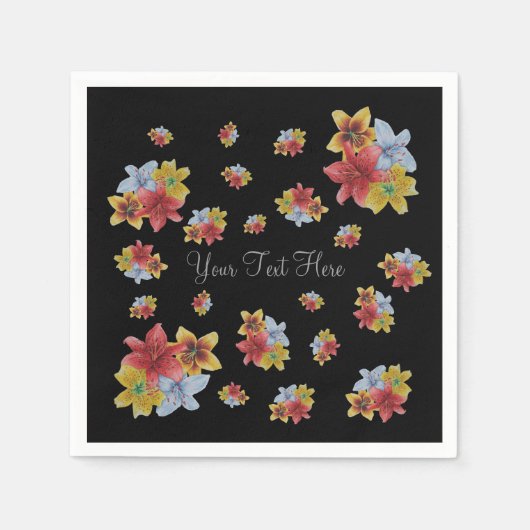  bloemig afbeelding van kleurrijke Leliebloemen Servet (Voorkant)