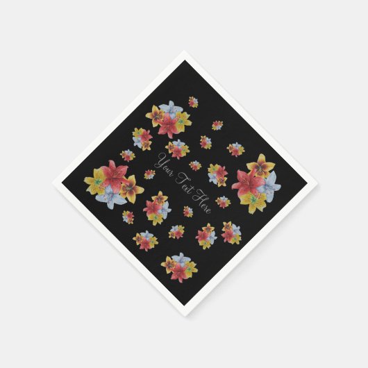  bloemig afbeelding van kleurrijke Leliebloemen Servet (Hoek)