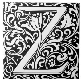 Bloemig Alfabet Monogram Letter Z  Tegeltje