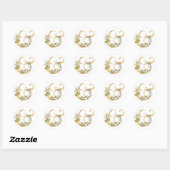 Bloemig Ampersand goud Ronde Sticker (Vel)