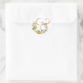 Bloemig Ampersand goud Ronde Sticker (Tas)
