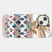 Bloemig ananas monogramontwerp iPhone hoesje (Achterkant horizontaal)