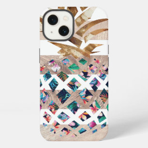 Bloemig ananas monogramontwerp iPhone 13 hoesje