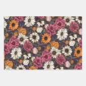  bloemig Antiek marineblauw roze bloemen Inpakpapier Vel (Voorkant 2)