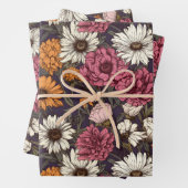 bloemig Antiek marineblauw roze bloemen Inpakpapier Vel (In situ)