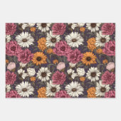  bloemig Antiek marineblauw roze bloemen Inpakpapier Vel (Voorkant)