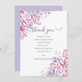 bloemig Baby shower dank u gedicht Bedankkaart (Voorkant / Achterkant)