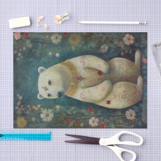  bloemig Beer Tissuepapier (Craft)