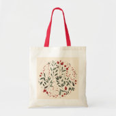 Bloemig Bessencirkelontwerp Tote Bag (Voorkant)