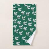 Bloemig blad donkergroen bad handdoek (Handdoek)