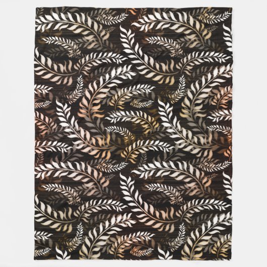 Bloemig blad fleece deken (Voorkant)