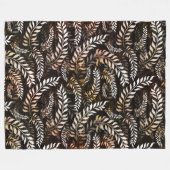 Bloemig blad fleece deken (Voorkant (Horizontaal))