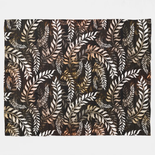 Bloemig blad fleece deken (Voorkant (Horizontaal))