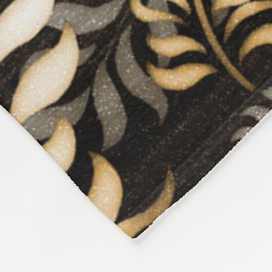 Bloemig blad fleece deken (Hoek)